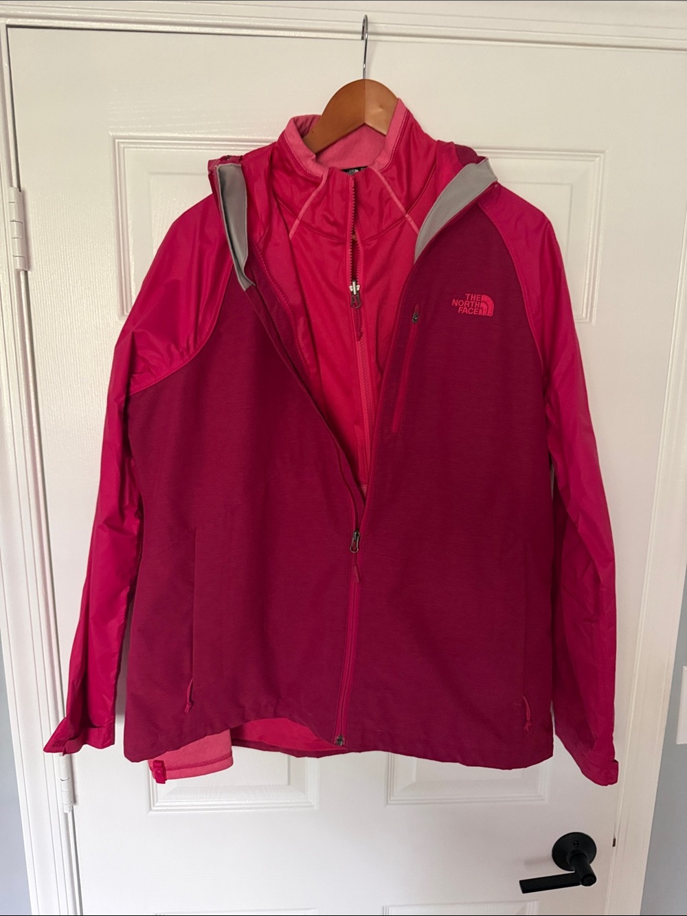 The North Face Women’s Bright Pink 3-in-1 Ski Jacket